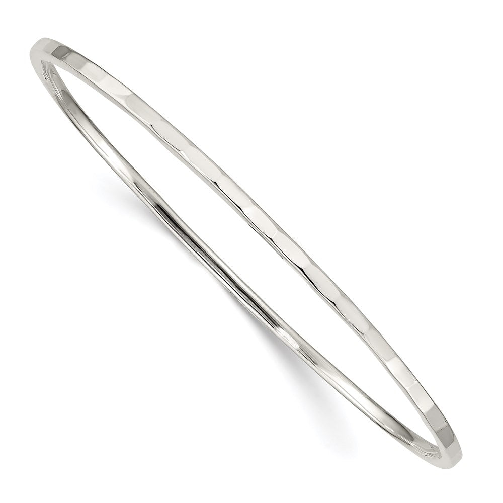 Sterling Silver Hammered Slip-on Bangle 7.75 inches