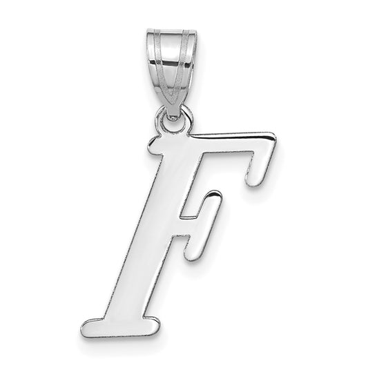 14kw Polished Letter F Initial Pendant