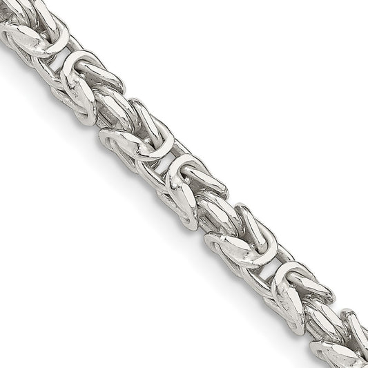 Sterling Silver 3.25mm Byzantine Chain 18 Inches