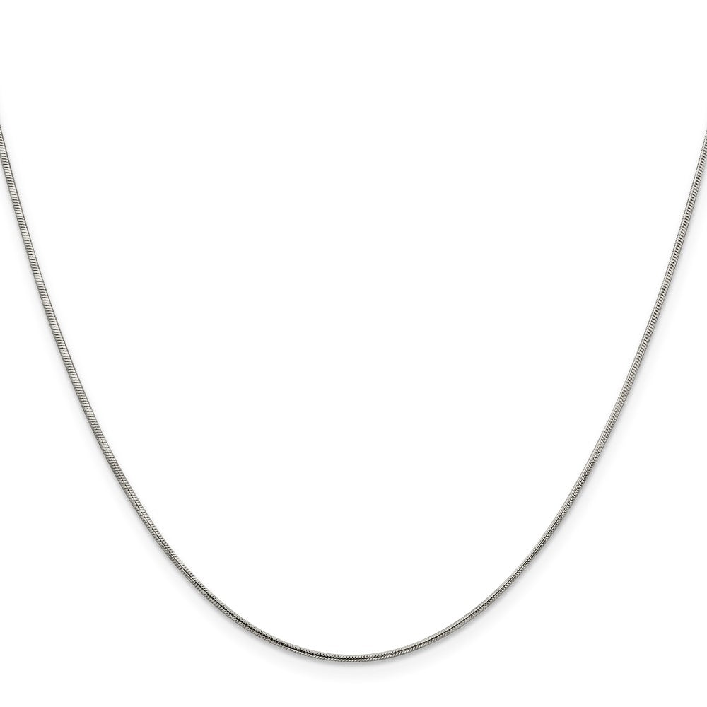 Sterling Silver Rhodium-plated 1mm Round Snake Chain 30 Inches