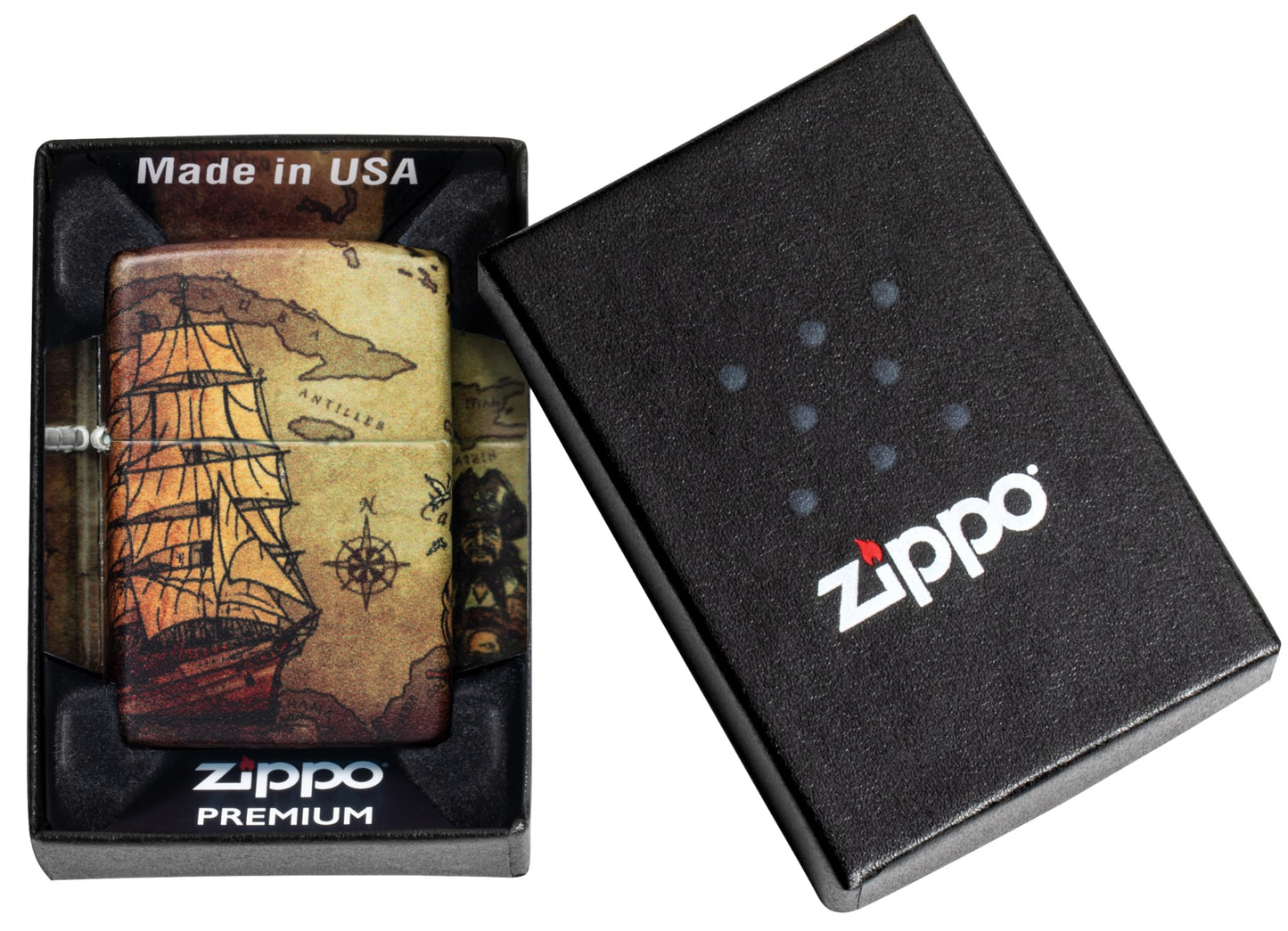 Zippo Pirate Ship 540 Color Pocket Lighter