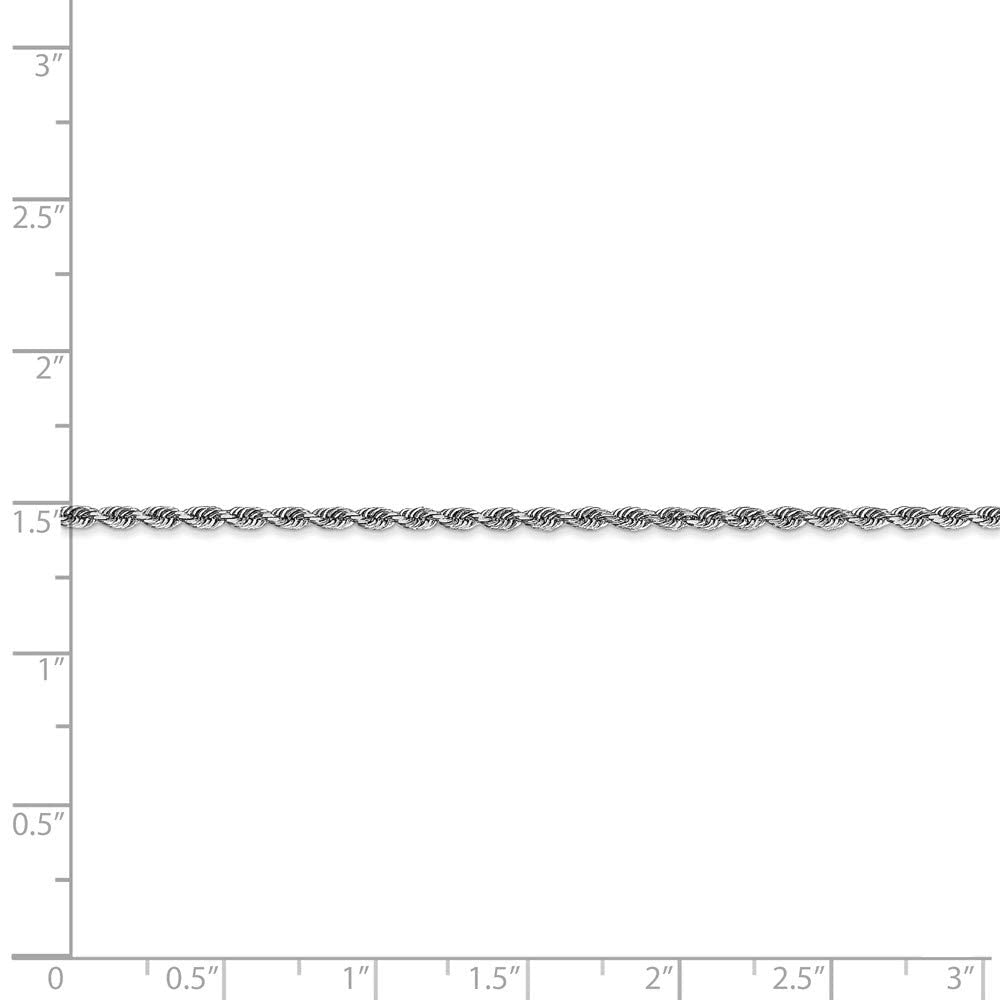 10k White Gold 2mm D/C Quadruple Rope Chain