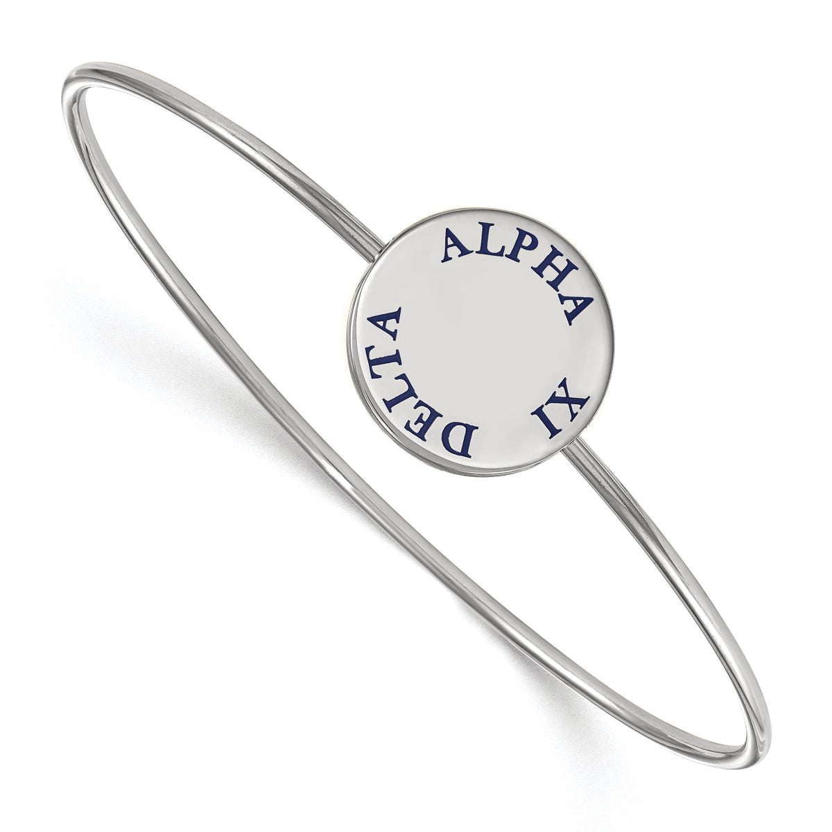Sterling Silver Official Licensed Greek Sororities 7in Alpha Xi Delta (???) Enameled Slip-on Bangle