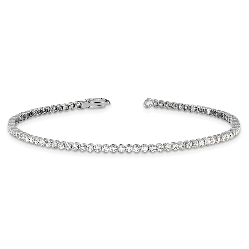 14k White Gold 2 1/8 carat Lab Grown Diamond VS/SI+ G+ Complete Round Tennis Bracelet