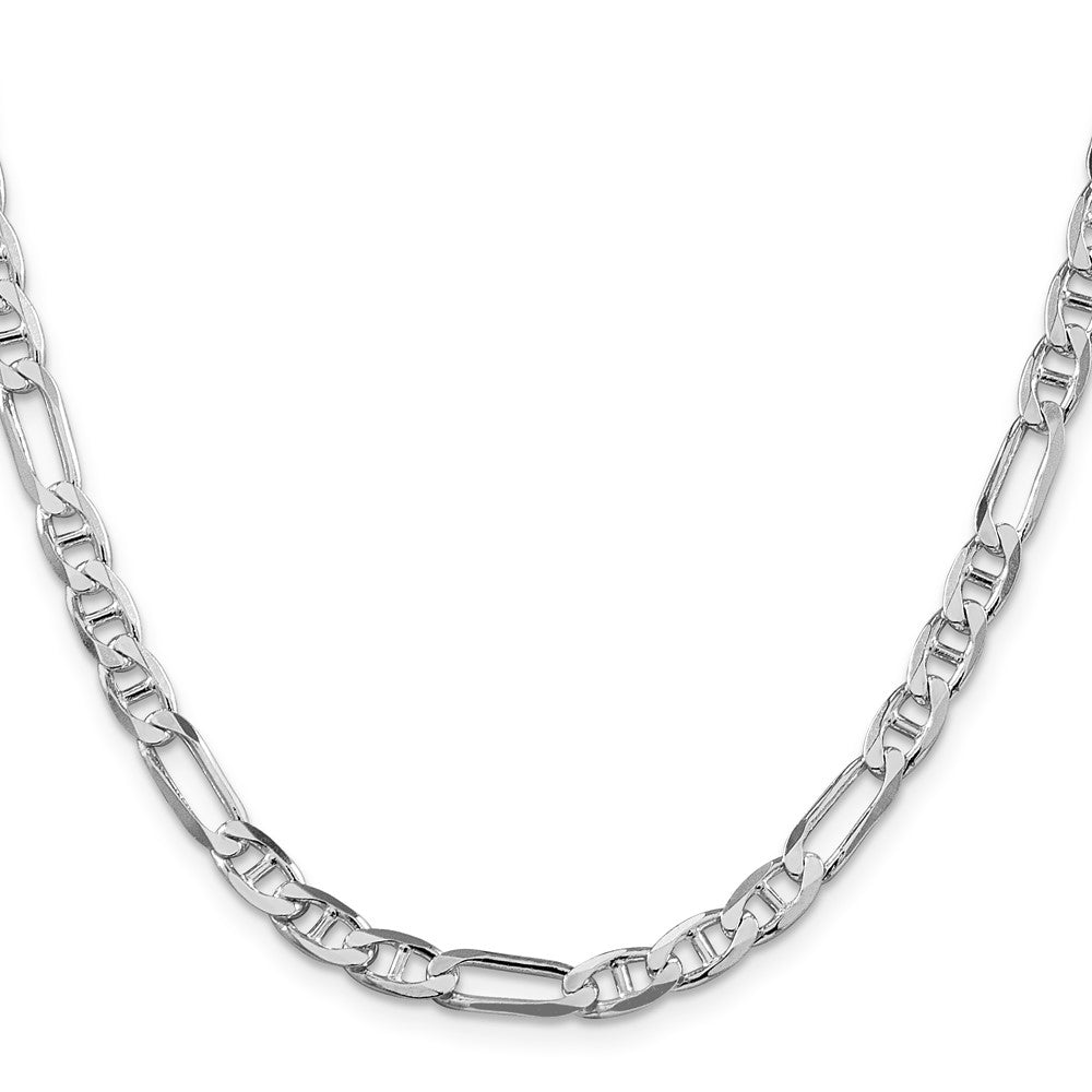 Sterling Silver Rhodium-plated 5.5mm Figaro Anchor Chain 22 Inches