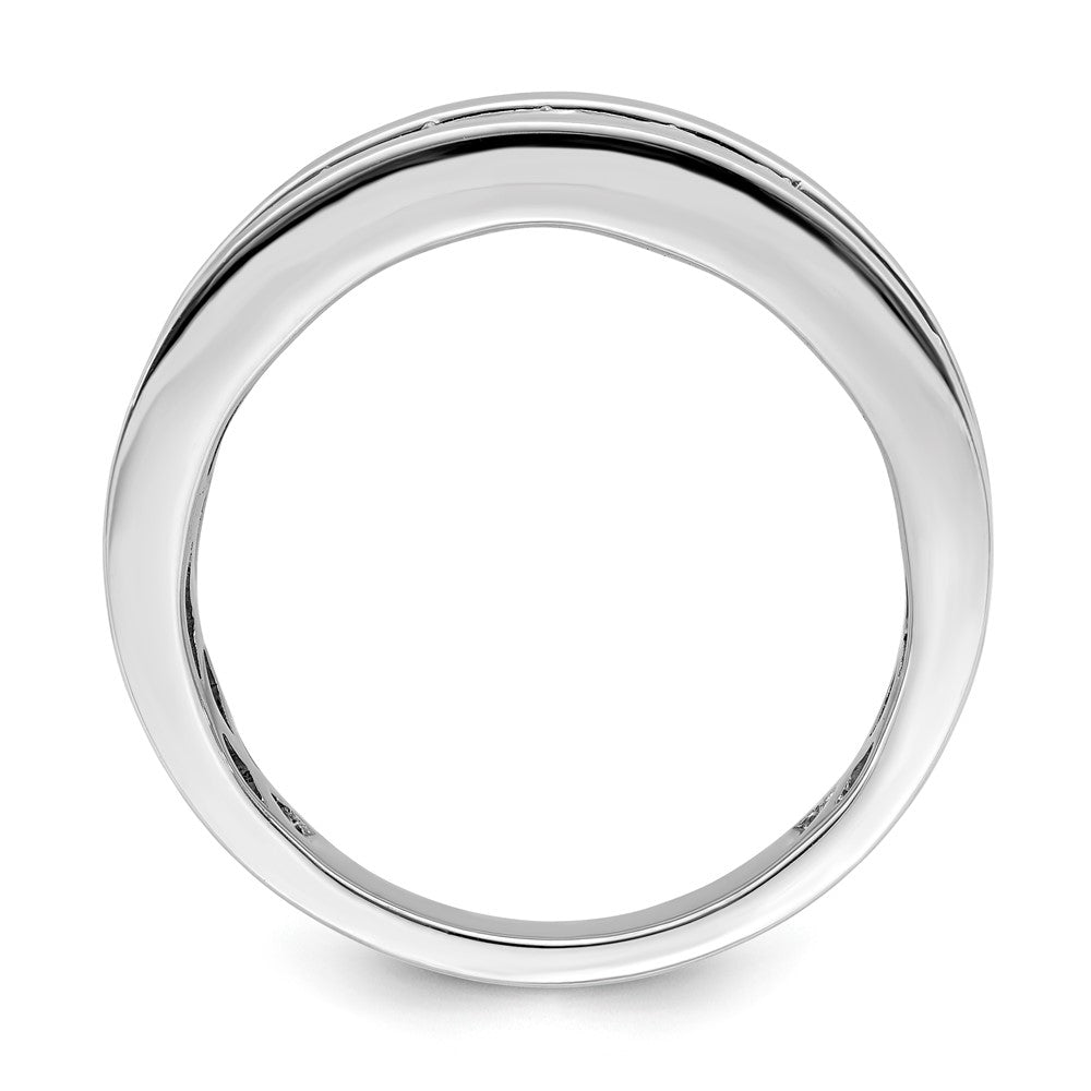 Sterling Silver GP CZ Men's 9-stone Ring