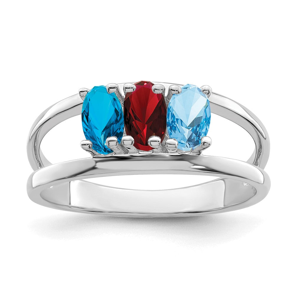 Sterling Silver Rhodium-plated Family Jewelry Mounting