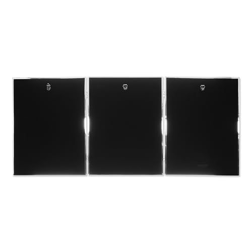 Lawrence Frames Silver Plated Double Bead 8x10 Hinged Triple Picture Frame