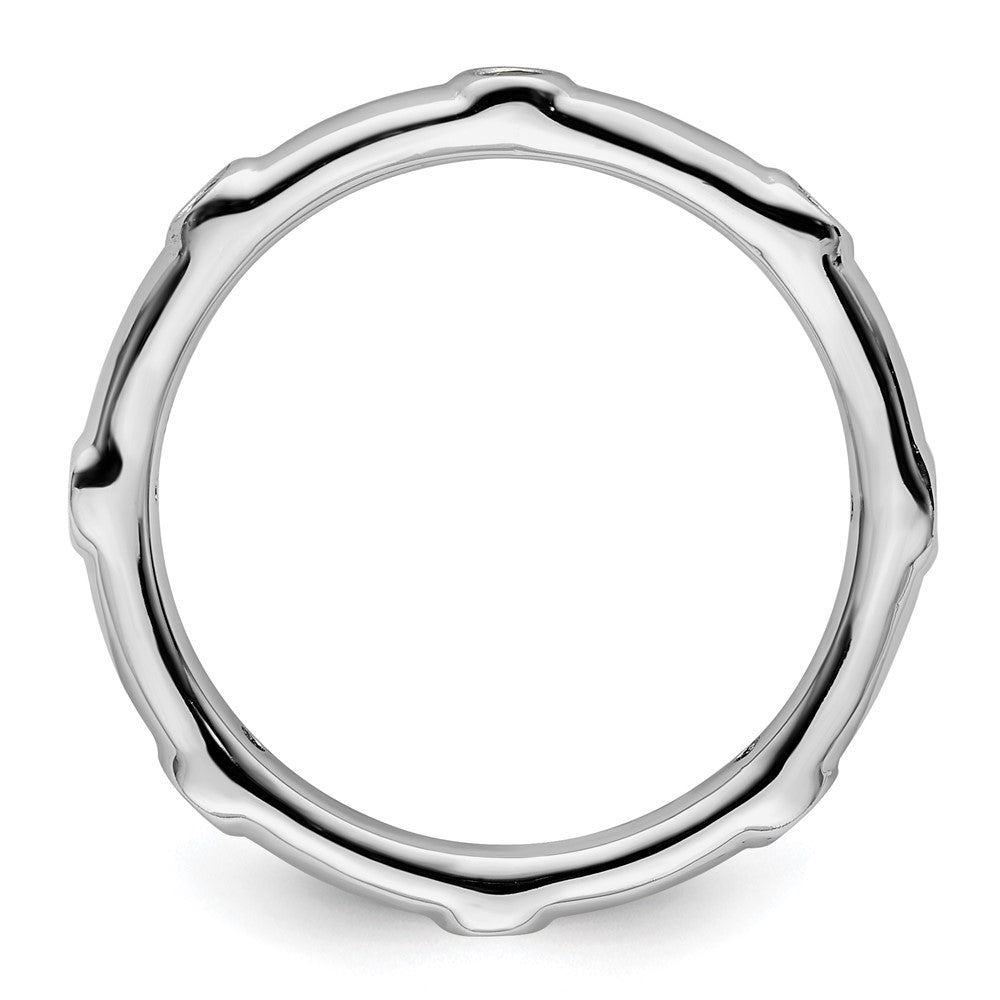 Sterling Silver Stackable Expressions Created Emerald Ring Size -9