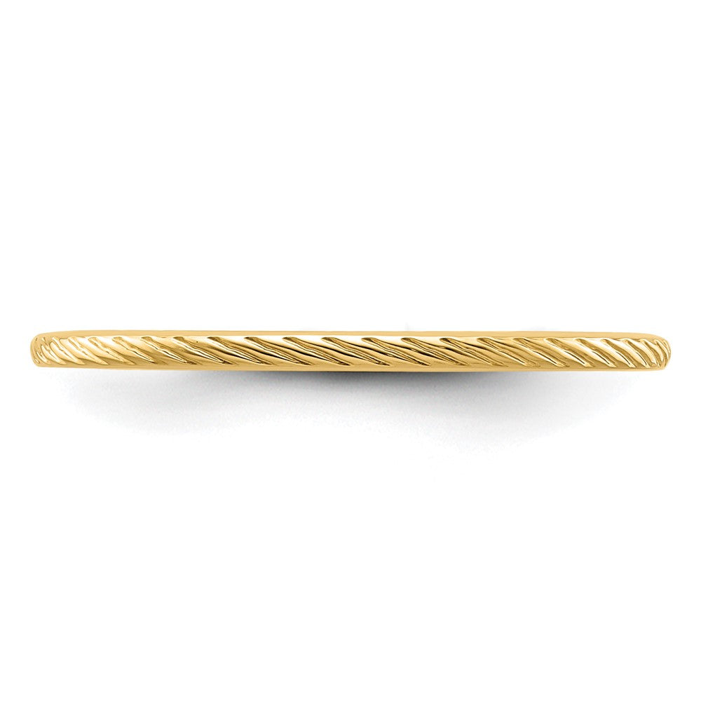 10K Yellow Gold 1.2mm Twisted Wire Pattern Stackable Band Size 5.5