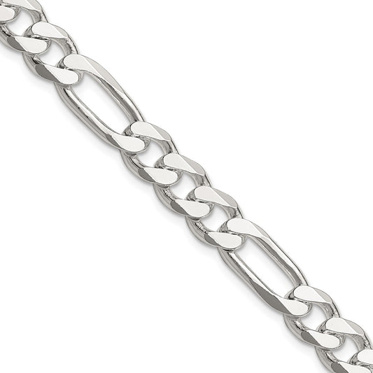 Sterling Silver 8mm Figaro Chain 26 Inches