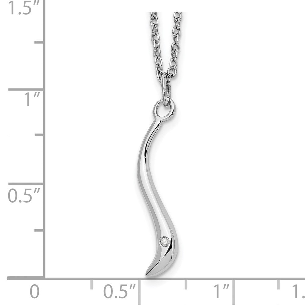 White Ice Sterling Silver Rhodium-plated 18 Inch Swirl Diamond Necklace with 2 Inch Extender 18 Inches