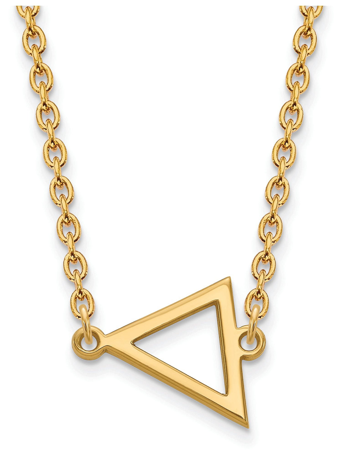 Logoart Sterling Silver Gp Miami University Small Triangle Pendant Necklace  Men