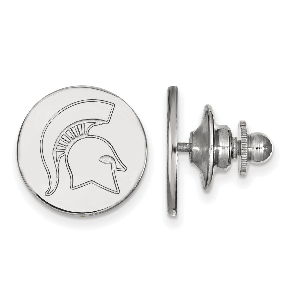 Sterling Silver Rhodium-plated LogoArt Michigan State University Lapel Pin