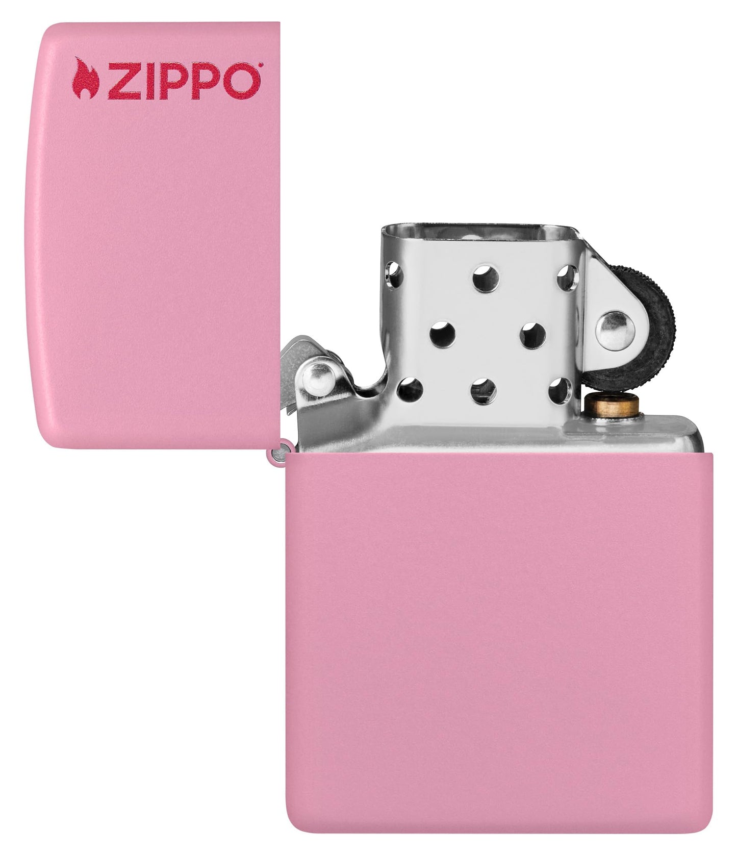 Zippo Pink Matte Logo Pocket Lighter