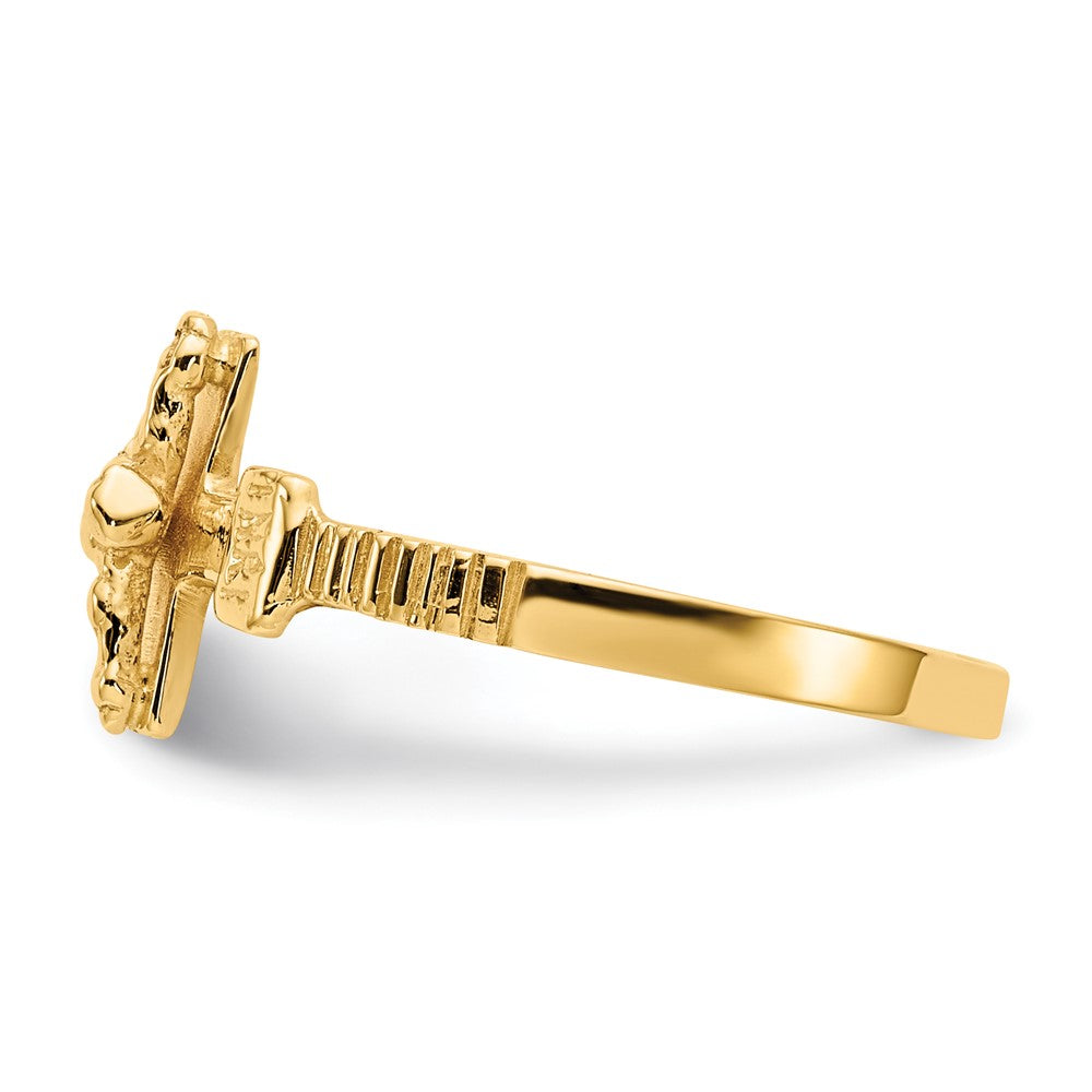14K Gold Polished Jesus Band Ring Size 7