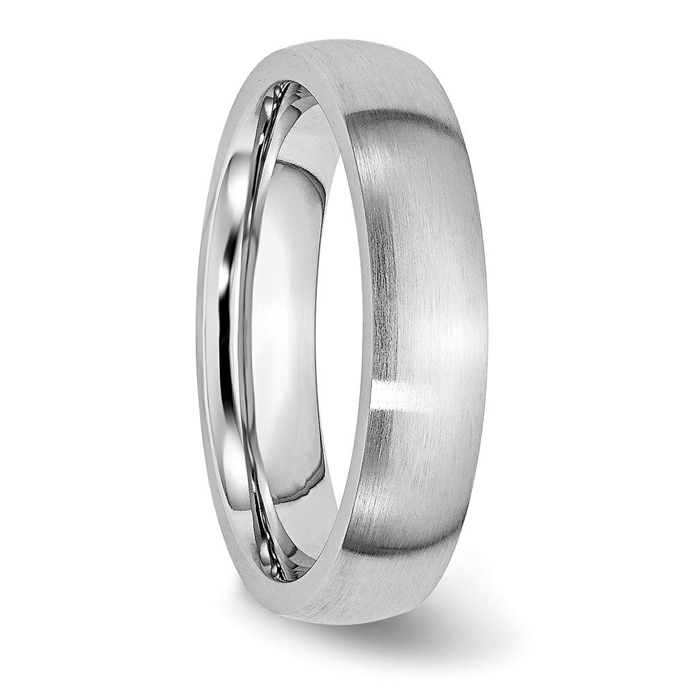 Cobalt Satin 5mm Half Round Band Size - 7.5