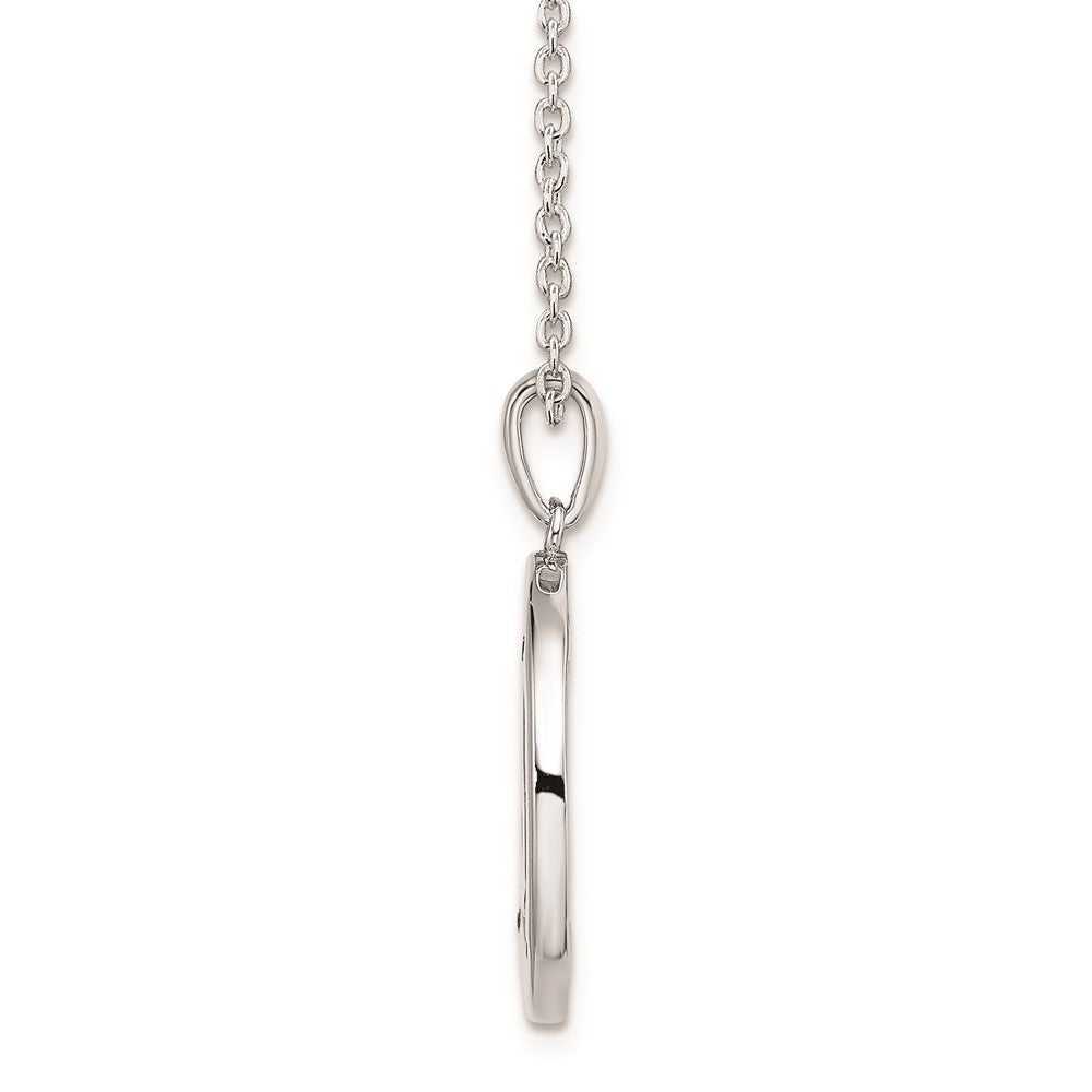 White Ice Sterling Silver Rhodium-plated 18 Inch Diamond Letter B Initial Necklace with 2 Inch Extender 18 Inches