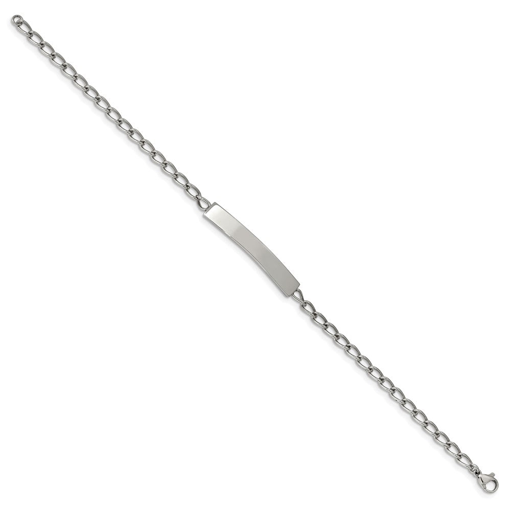 Stainless Steel Polished Curb Chain 8.5in ID Bracelet 8.5 inches