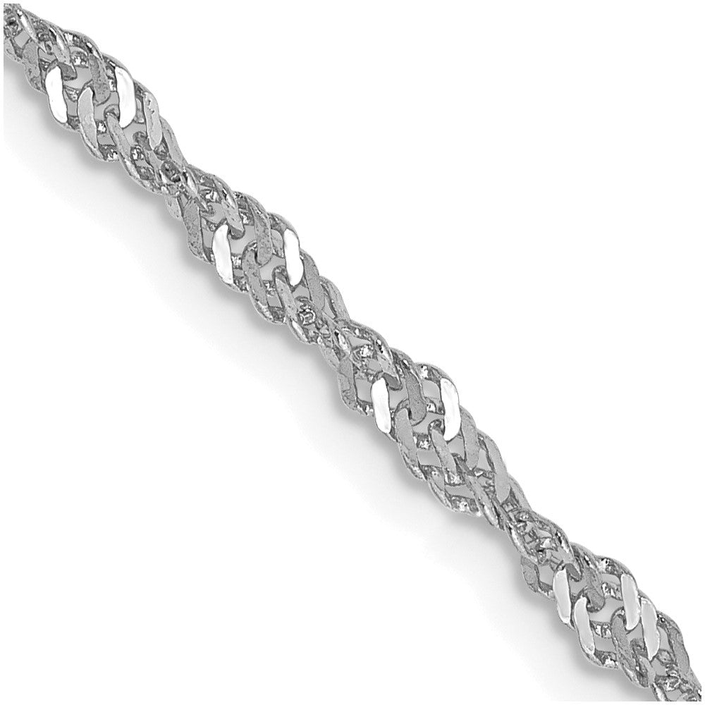 14K White Gold 30 inch 2.0mm Singapore with Lobster Clasp Chain