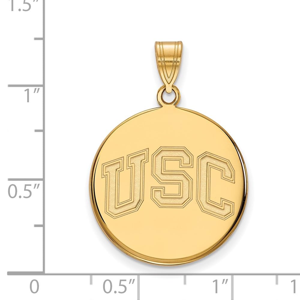 14k Gold University of Southern California U-S-C Large Disc Pendant Q4Y050USC