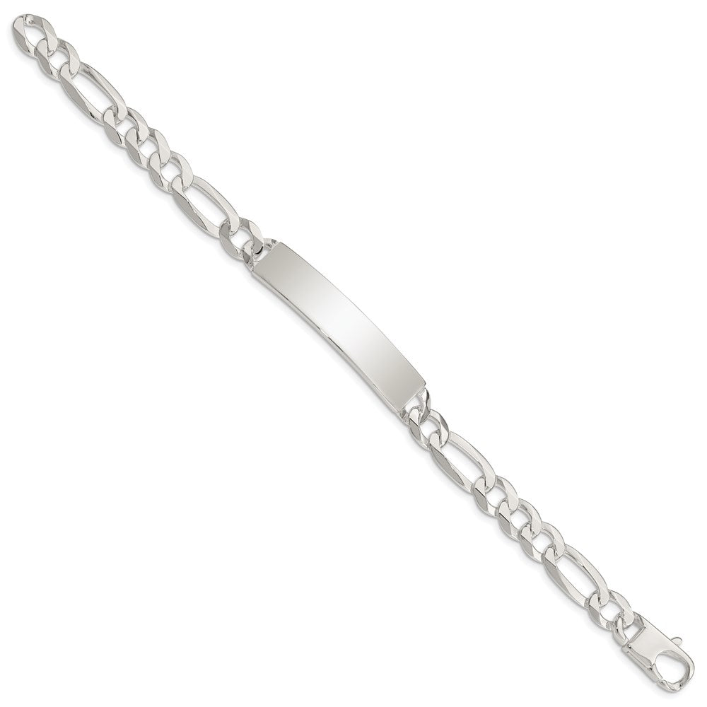 Sterling Silver Figaro Link ID Bracelet 7.5 inches