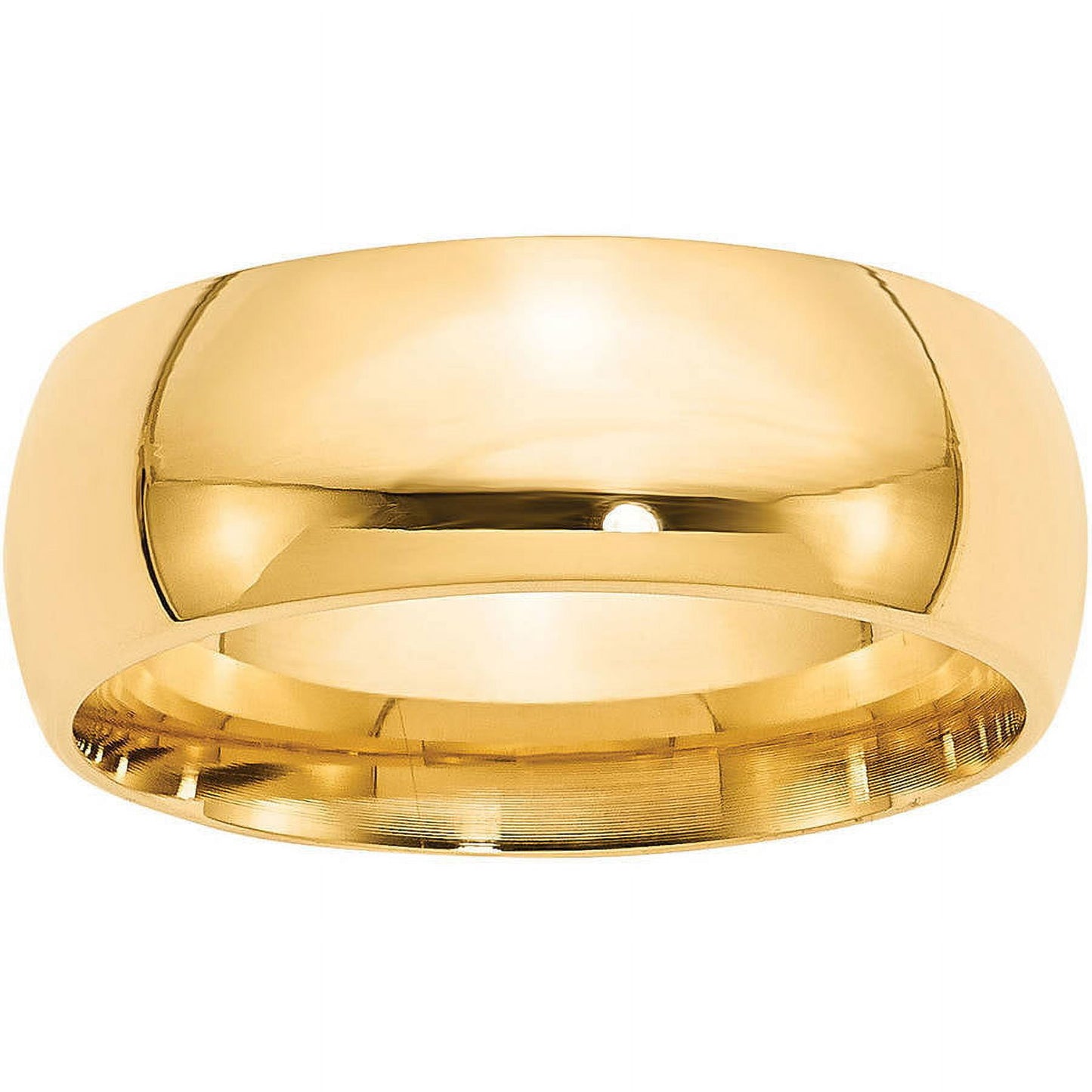 14k Yellow Gold 8mm Standard Weight Comfort Fit Wedding Band Size 10.5