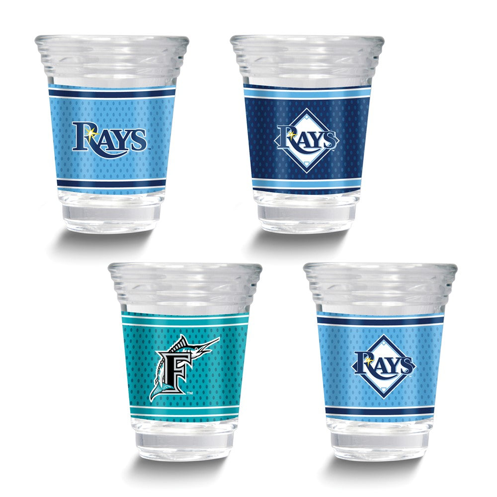 MLB Tampa Bay Devil Rays 4-piece 2 oz. Shot Glass Set