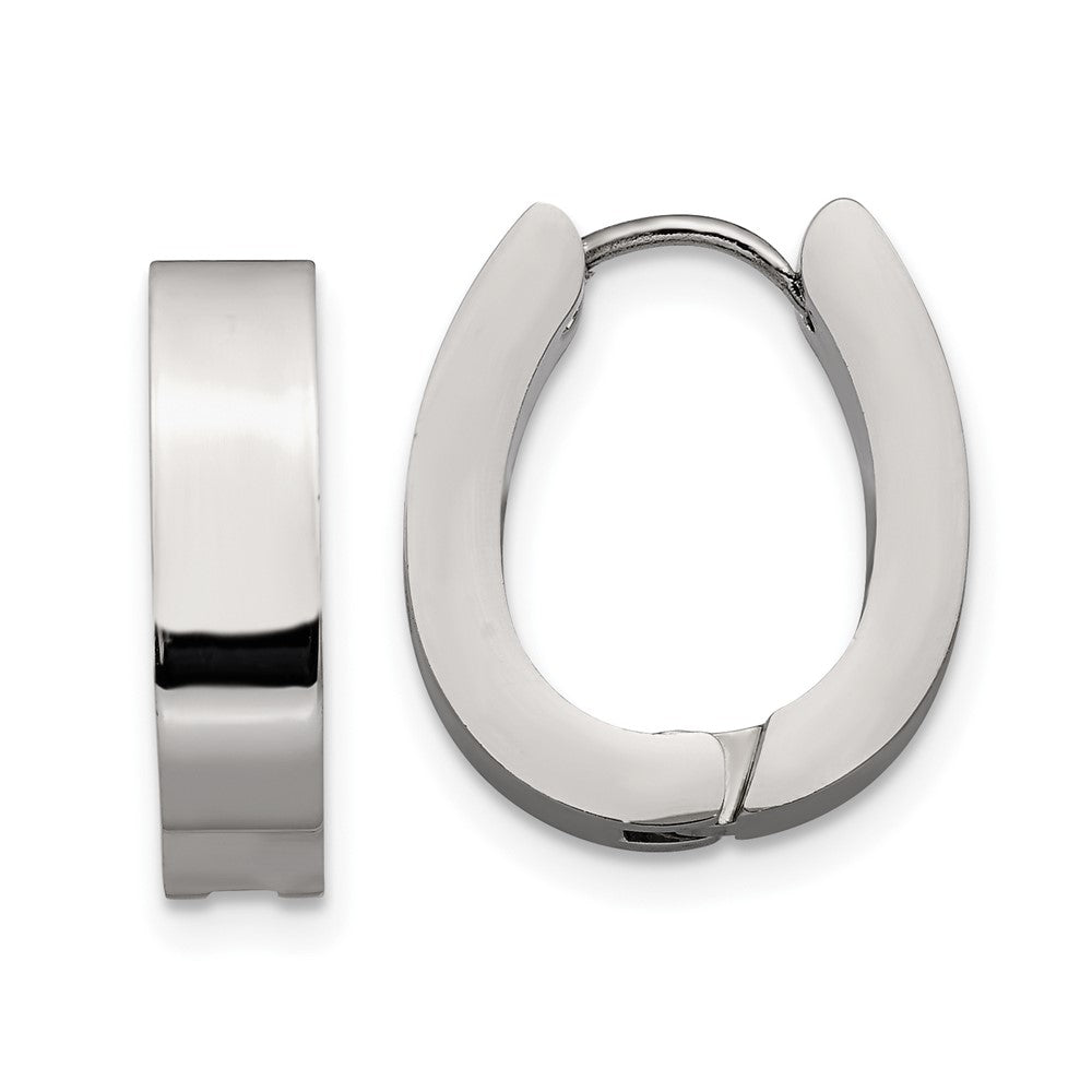 Stainless Steel Polished 4mm Hinged Hoop Earrings