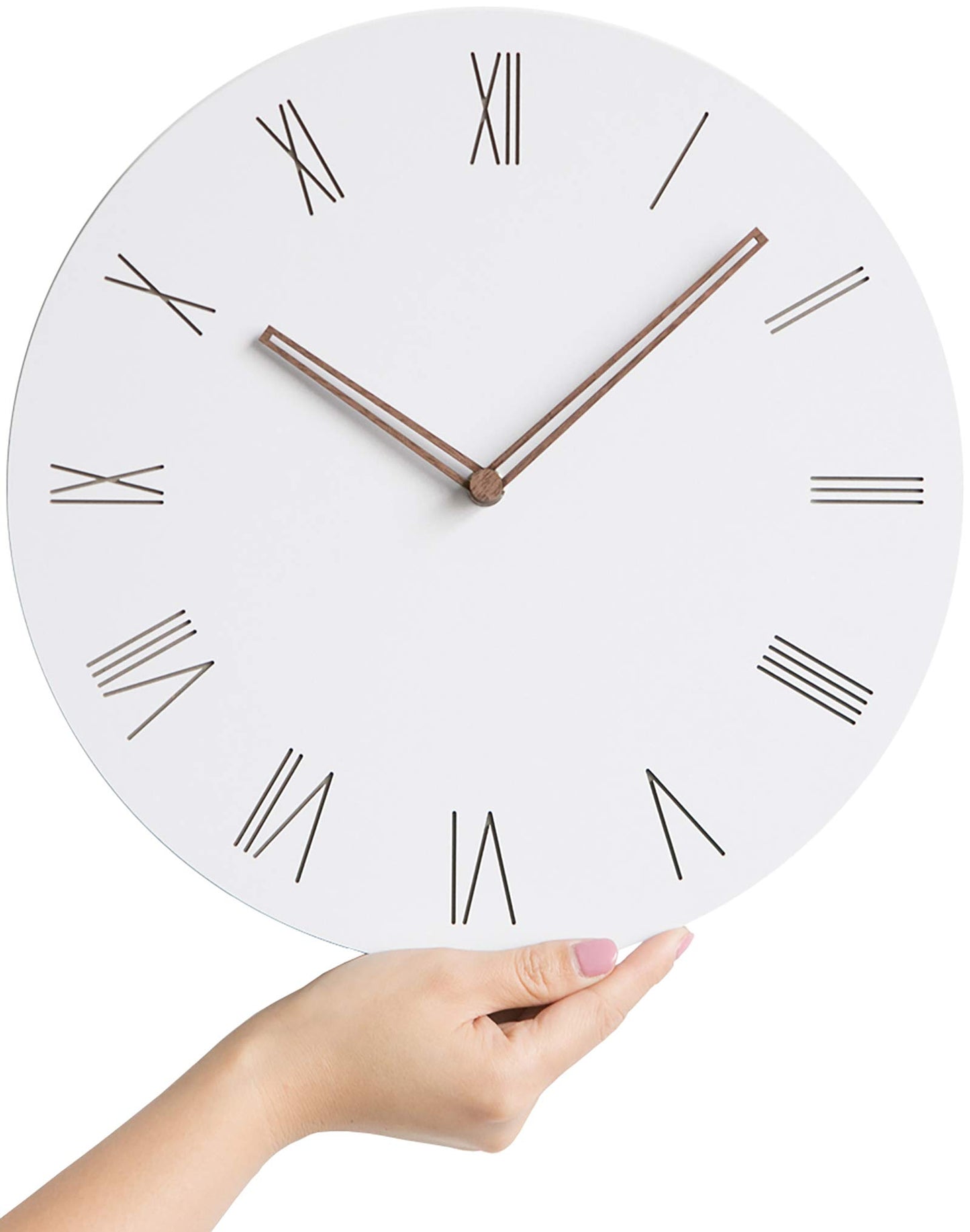 Modern Minimalist Exposed Wood Silent Wall Clock