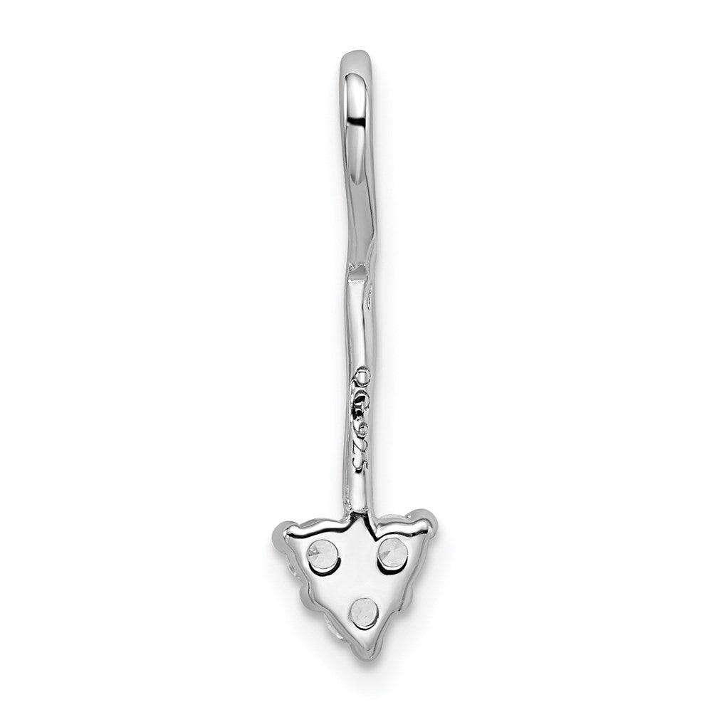 Sterling Silver Rhodium-plated CZ Arrow Pendant Slide