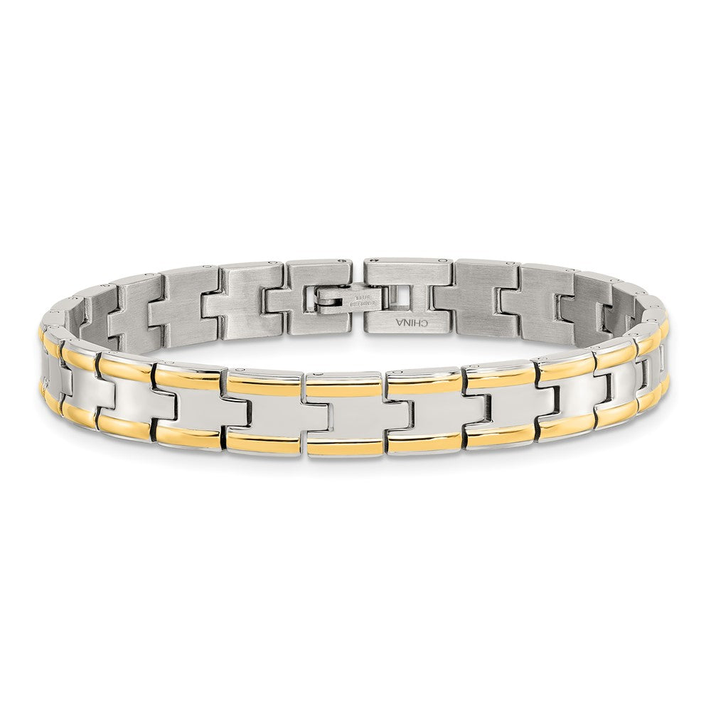 Stainless Steel Polished Yellow IP-plated 8.5in Bracelet 8.5 inches