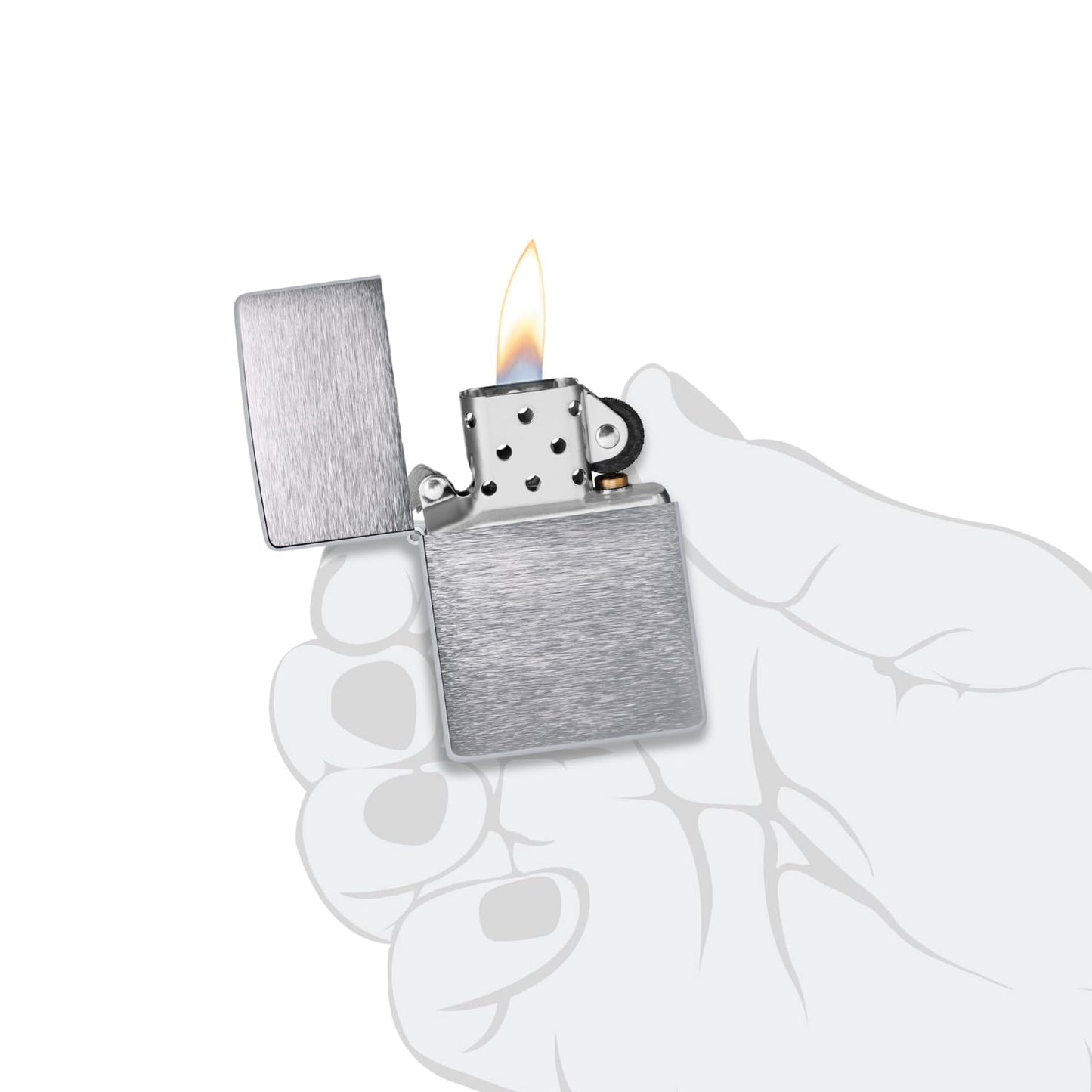 Zippo Vintage with Slashes Street Chrome Pocket Lighter