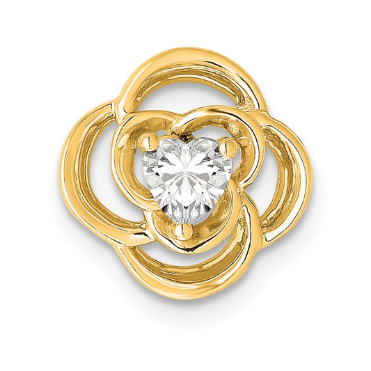 14k 1/4 carat Lab Grown Diamond VS/SI+ G+ Flower Chain Slide Pendant