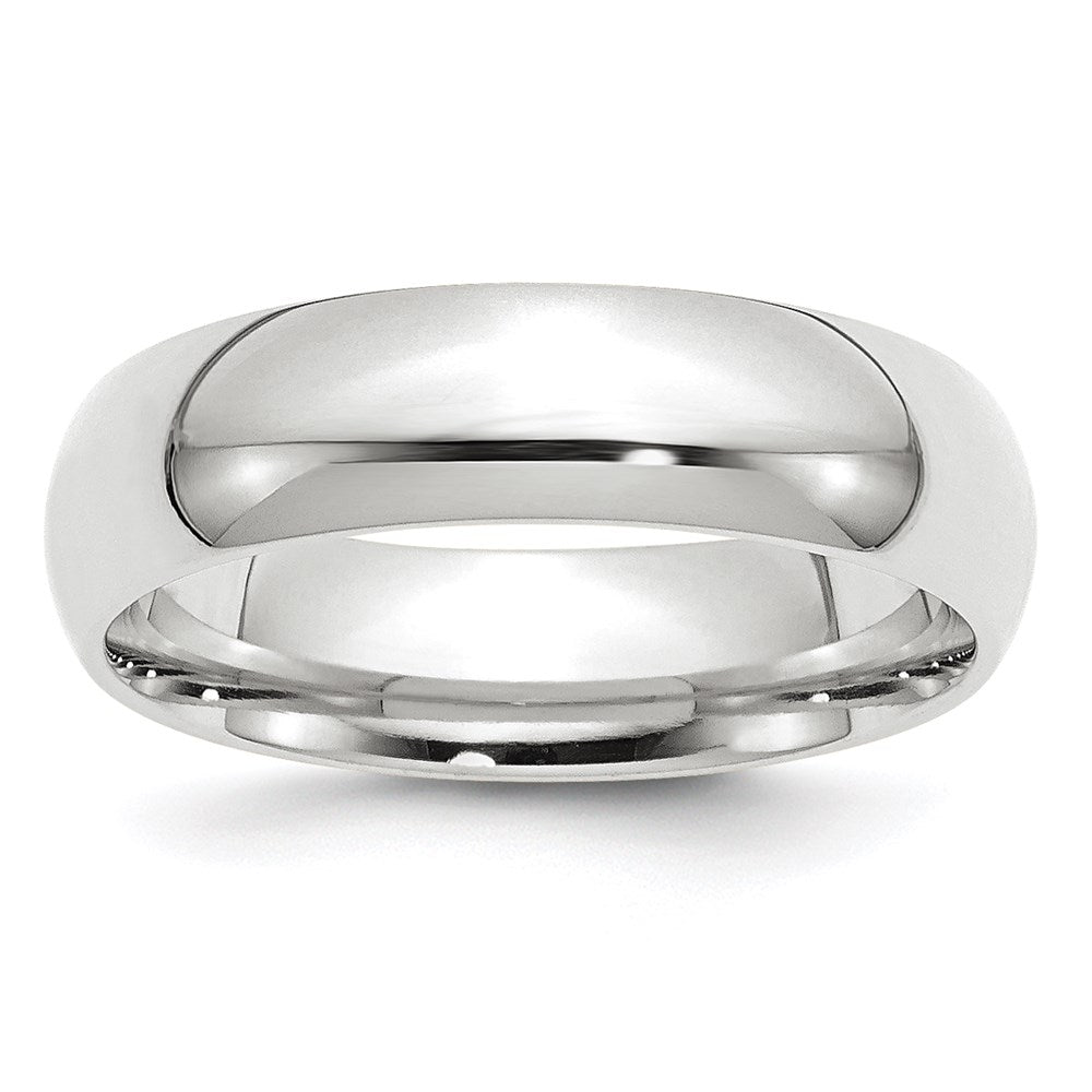 10k White Gold 6mm Standard Weight Comfort Fit Wedding Band Size 12.5