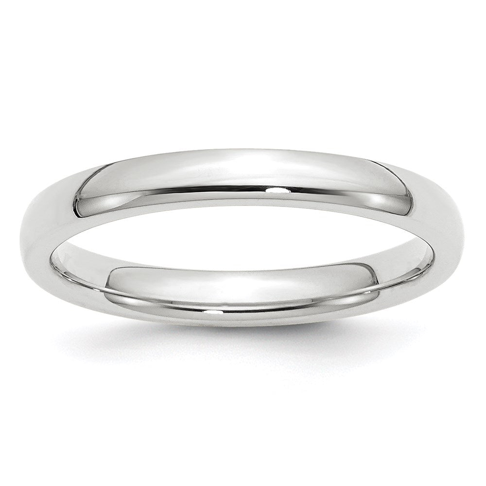 10k White Gold 3mm Standard Weight Comfort Fit Wedding Band Size 12