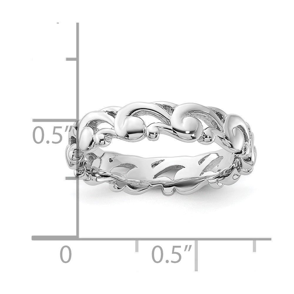 Sterling Silver Stackable Expressions Carved Band Ring