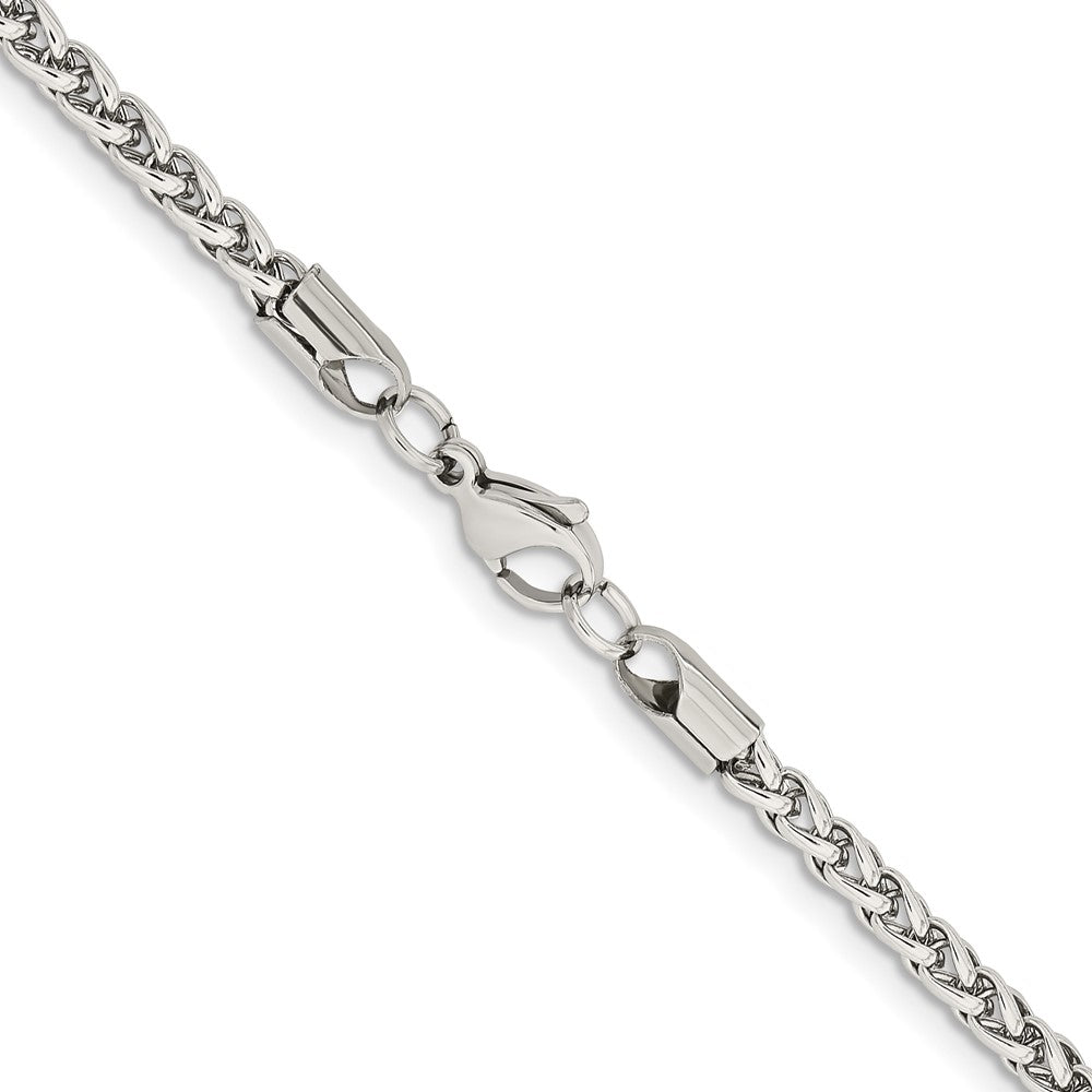 Stainless Steel Polished 4mm 22in Wheat Chain