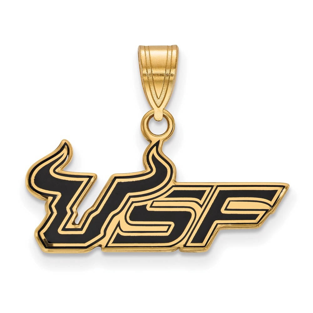 Logoart Sterling Silver Gp University Of South Florida Med Enamel Pendant