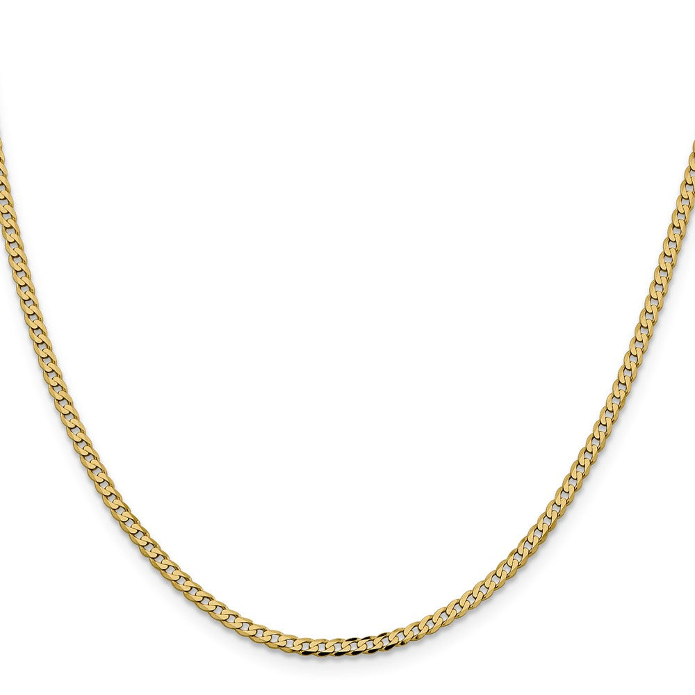 14K 2.3mm Flat Beveled Curb Chain