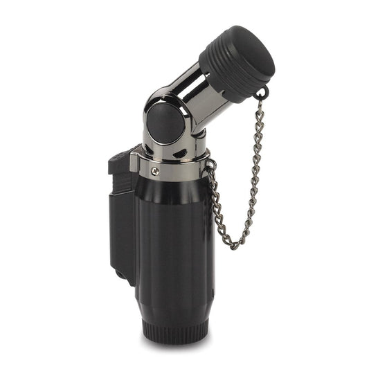 Vertigo Intimidator Black Matte and Gunmetal Quad Red Flame Table Torch Lighter QGM15359