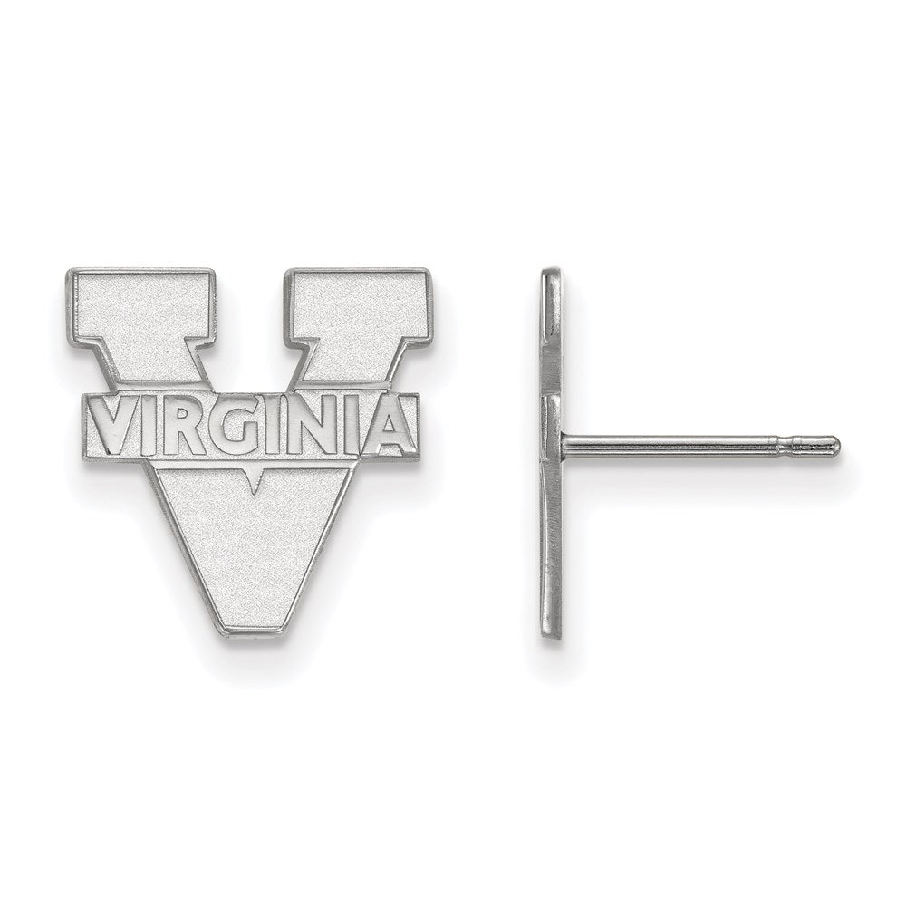 Sterling Silver Rhodium-plated LogoArt University of Virginia Small Post Earrings Q-SS009UVA