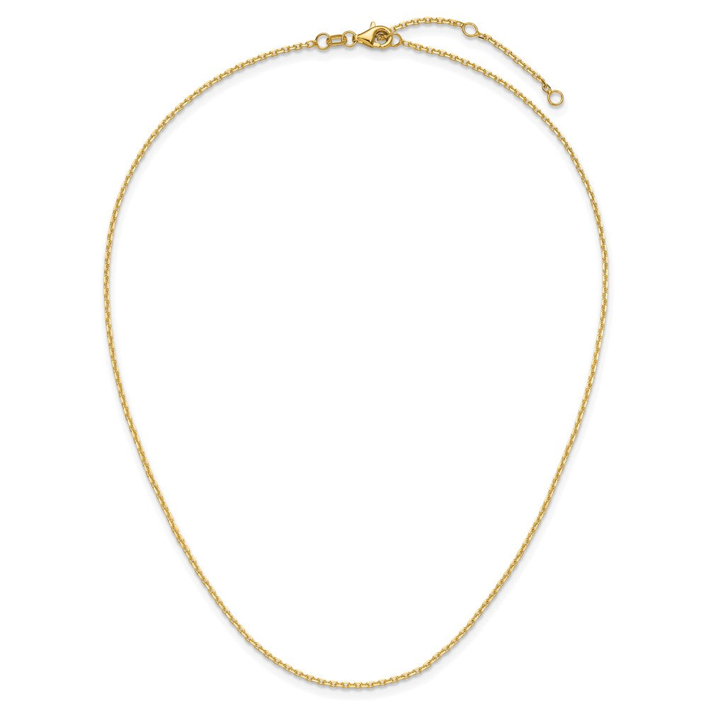 14k 1.5mm D/C Square Cable 2in+2in Adjustable Chain