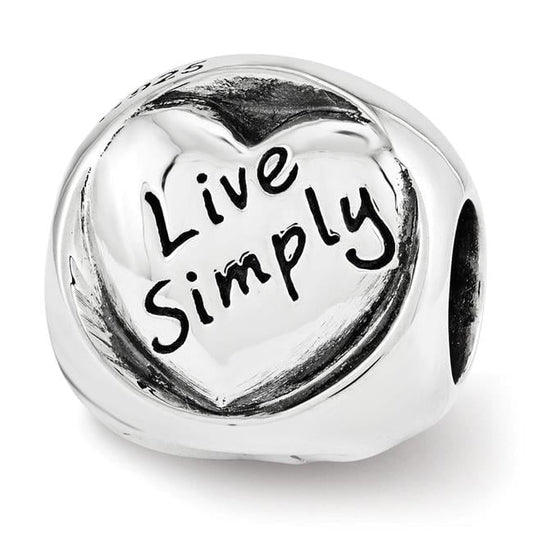 Sterling Silver Reflections Live Simply Trilogy Bead