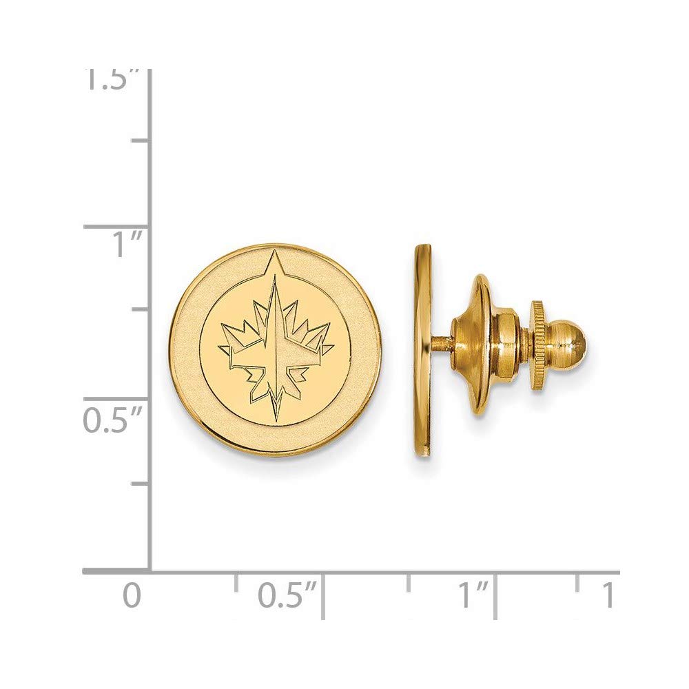Sterling Silver 14k Yellow Gold Plated NHL Winnipeg Jets Lapel or Tie Pin