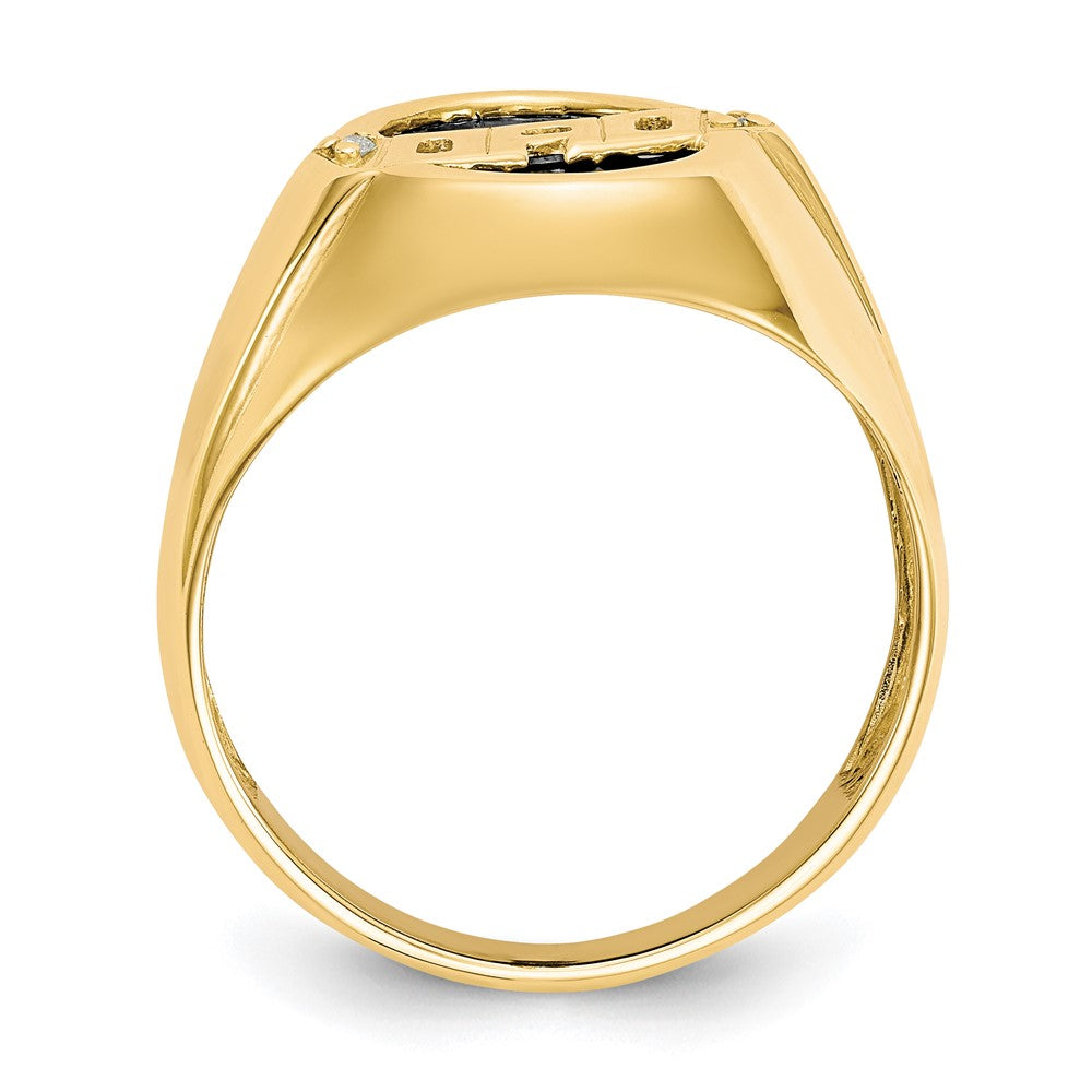 10k Men's Diamond and Black Onyx DAD Ring