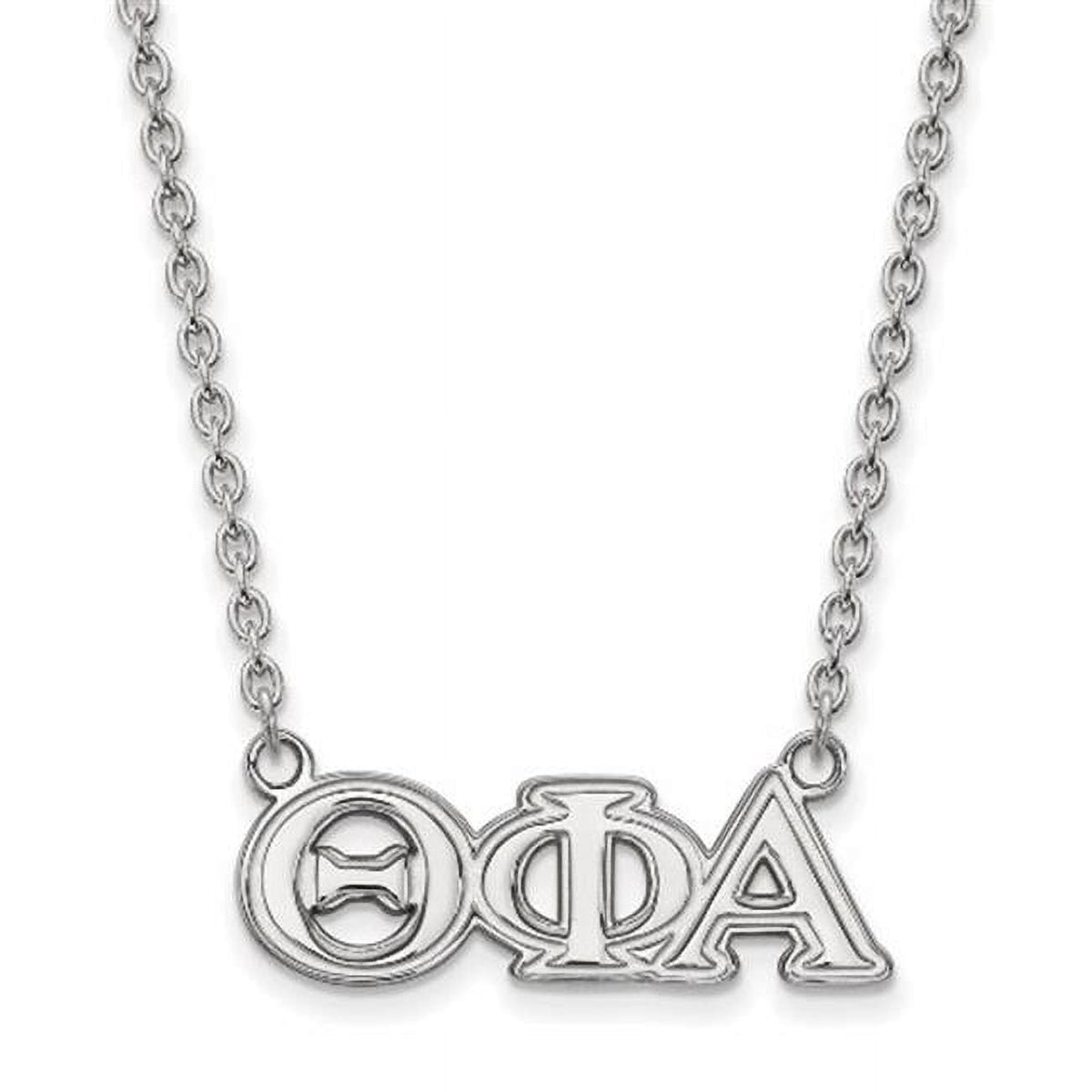 Sterling Silver 18in Official Licensed Greek Sororities Theta Phi Alpha (???) Medium Pendant w/ Necklace