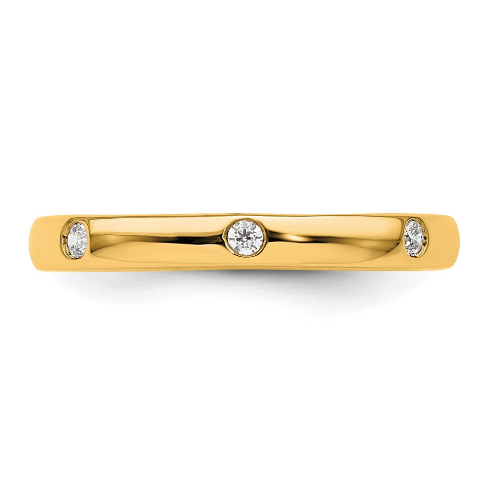 14k Polished Size 5.5 Bezel-set 1/10 carat Diamond Complete Eternity Band