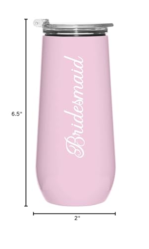 Slant Collections Tall Stainless Steel Tumbler, 12-Ounce, Bridesmaid