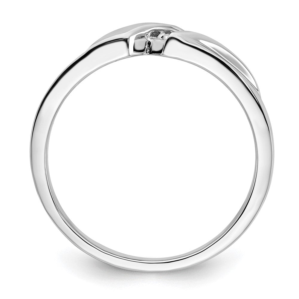 Sterling Silver Polished Ridged Diamond Men's Band
